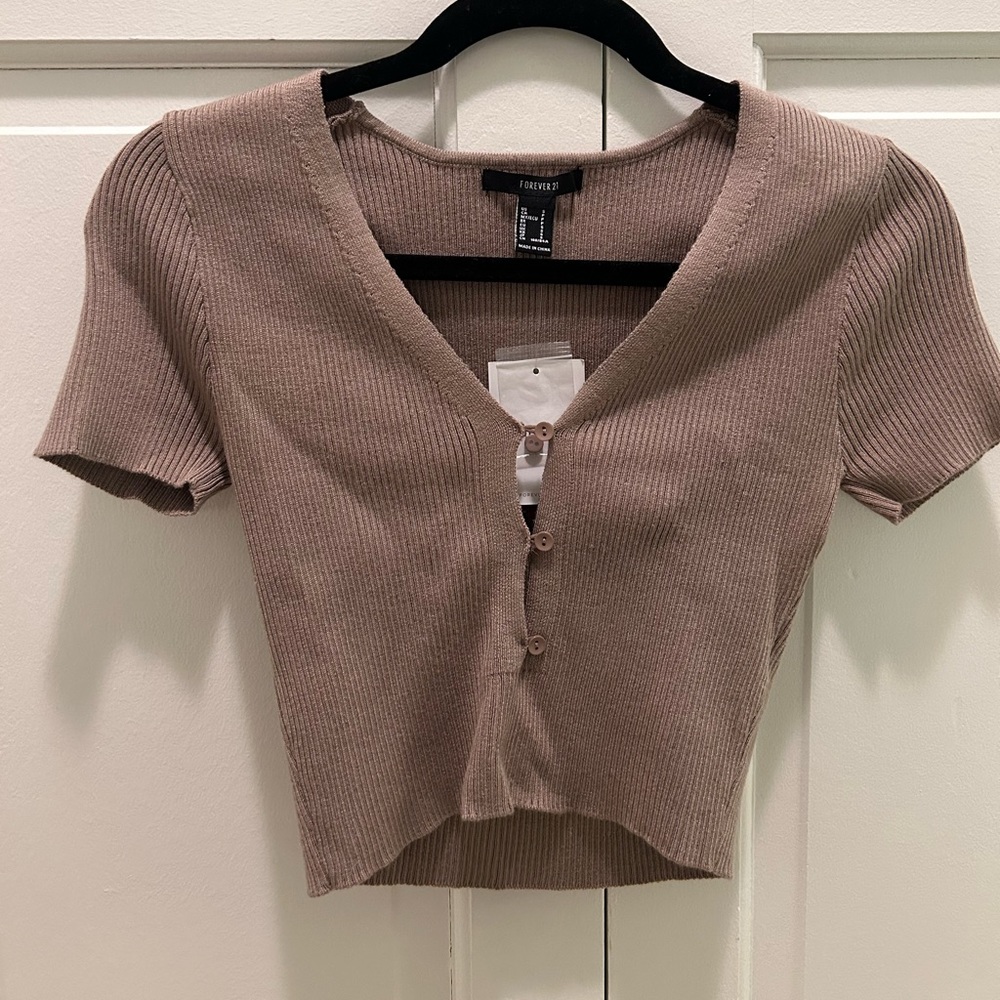 Forever 21 Sweater Crop top Brown